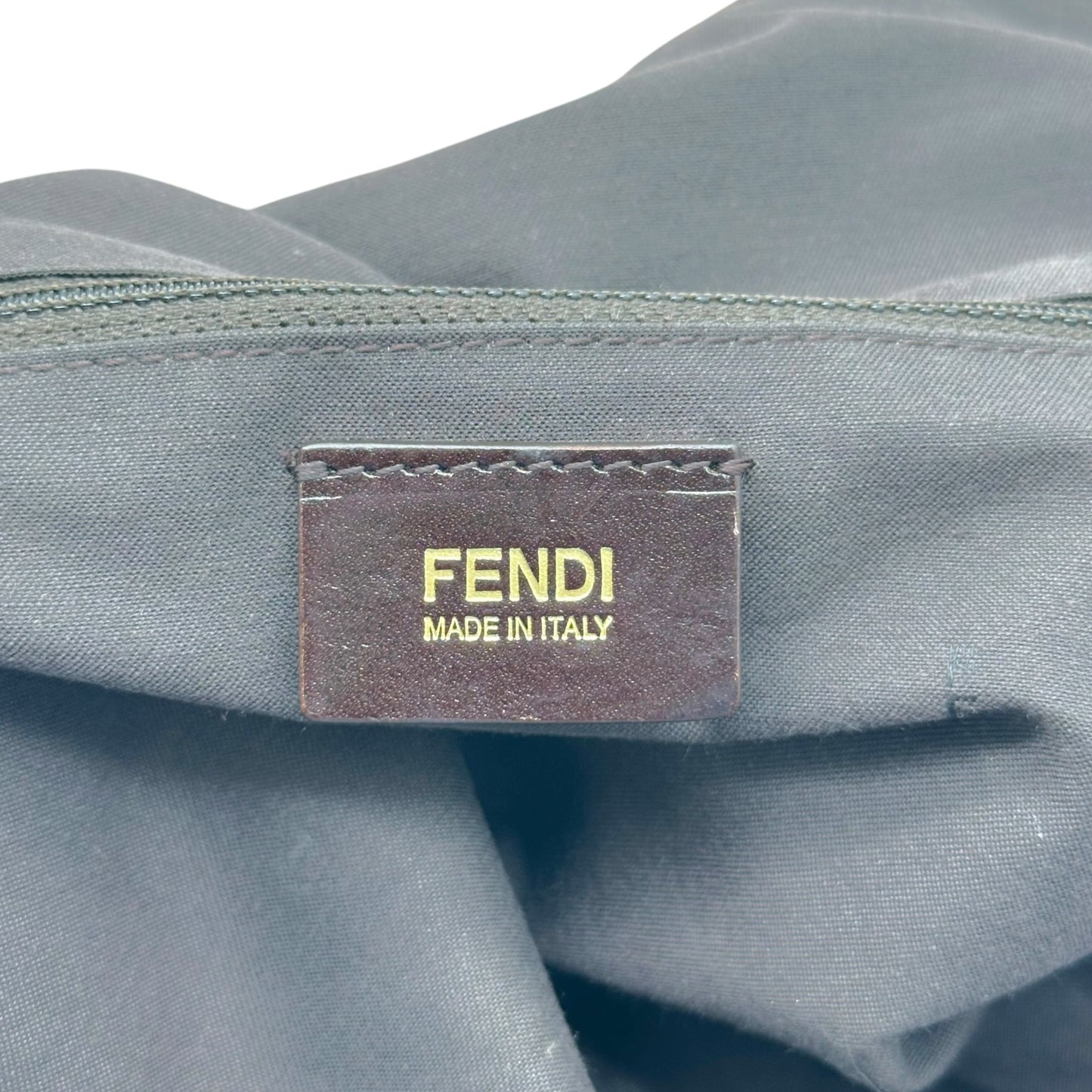 Fendi Tan Leather Fringe Trim XL 2-Way Baguette Bag