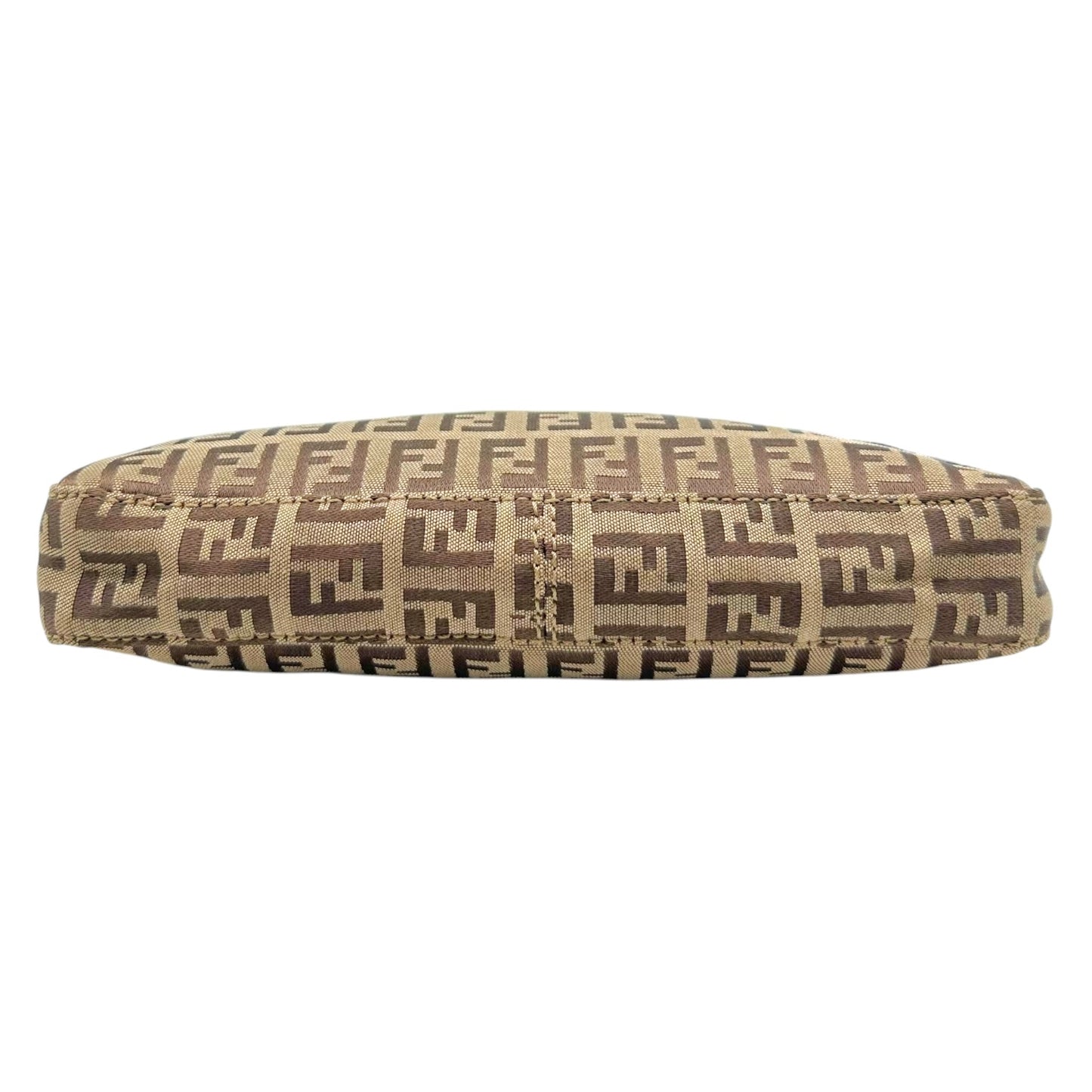 Fendi Tan & Brown Zucchino Monogram Shoulder Pochette Bag