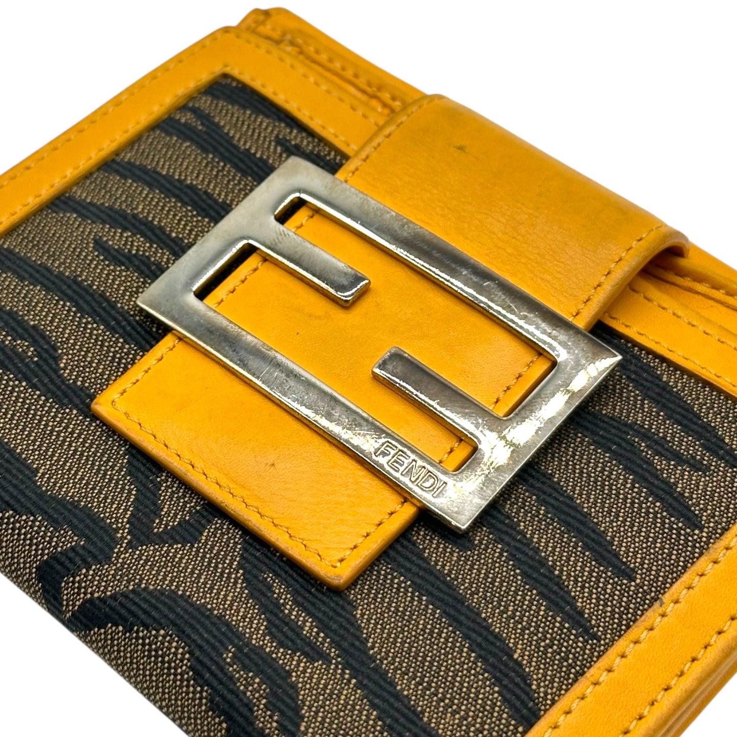 Fendi Yellow Leather & Tiger Print Bi-fold Wallet - Outfit Repeater