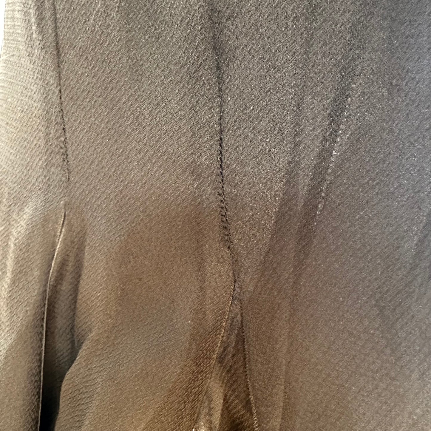 Chanel Black Silk Asymmetrical Hem Midi Skirt