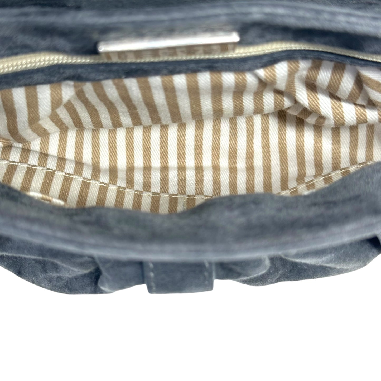 Loewe Gray Suede Pearl Studded Shoulder Bag