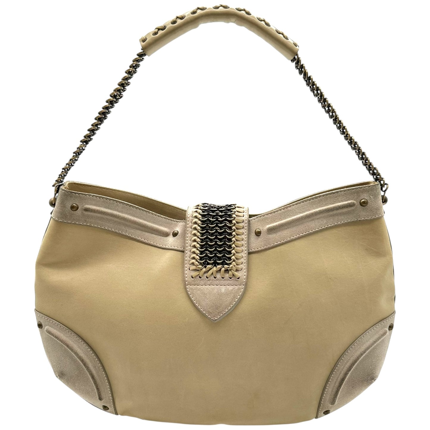 Christian Dior Jeanne Ivory Leather Hobo Shoulder Bag