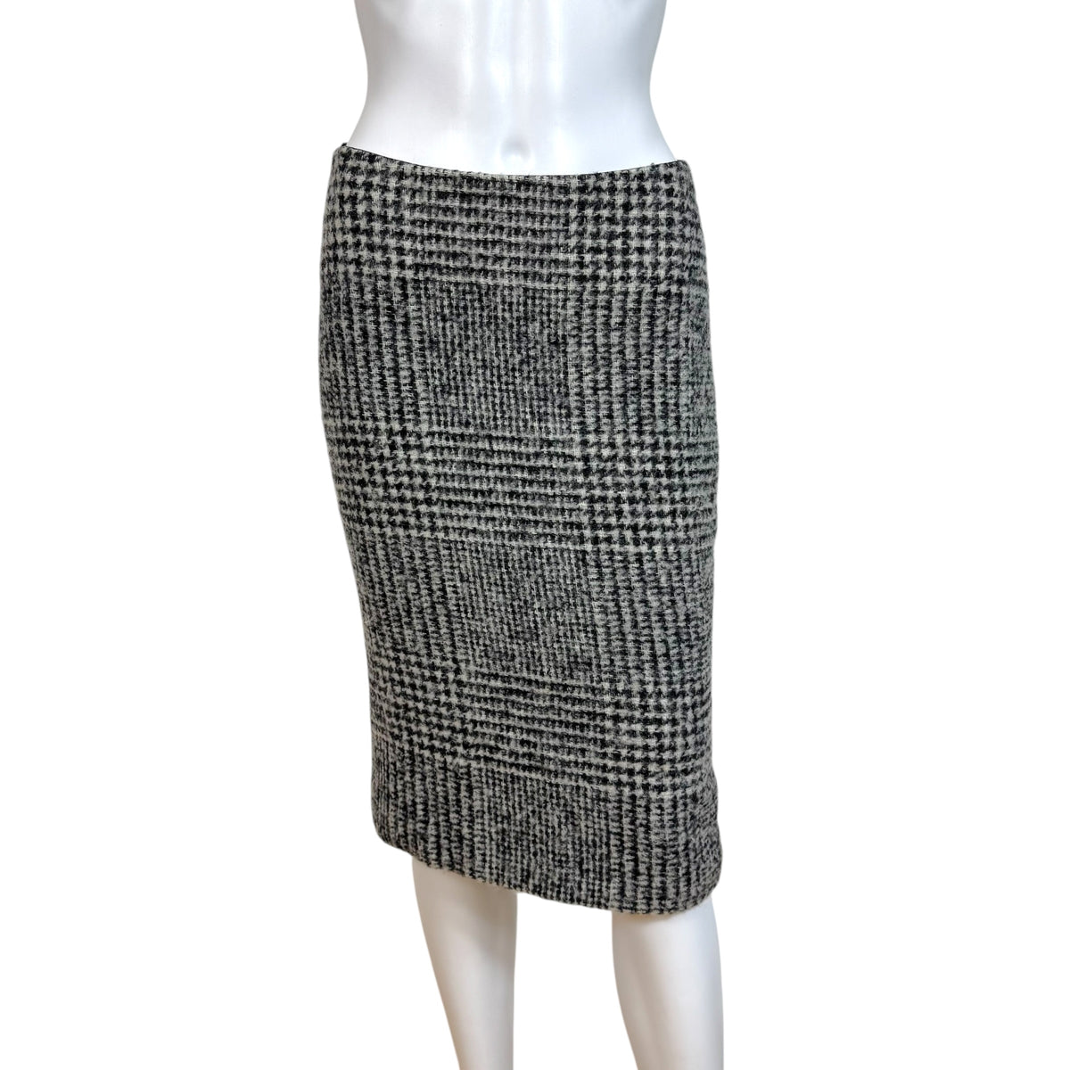Dolce & Gabbana F/W 2001 Black & White Tweed Midi Skirt