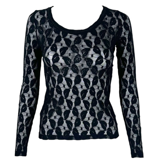 Jean Paul Gaultier Black Lace 'Leaf' Print Longsleeve