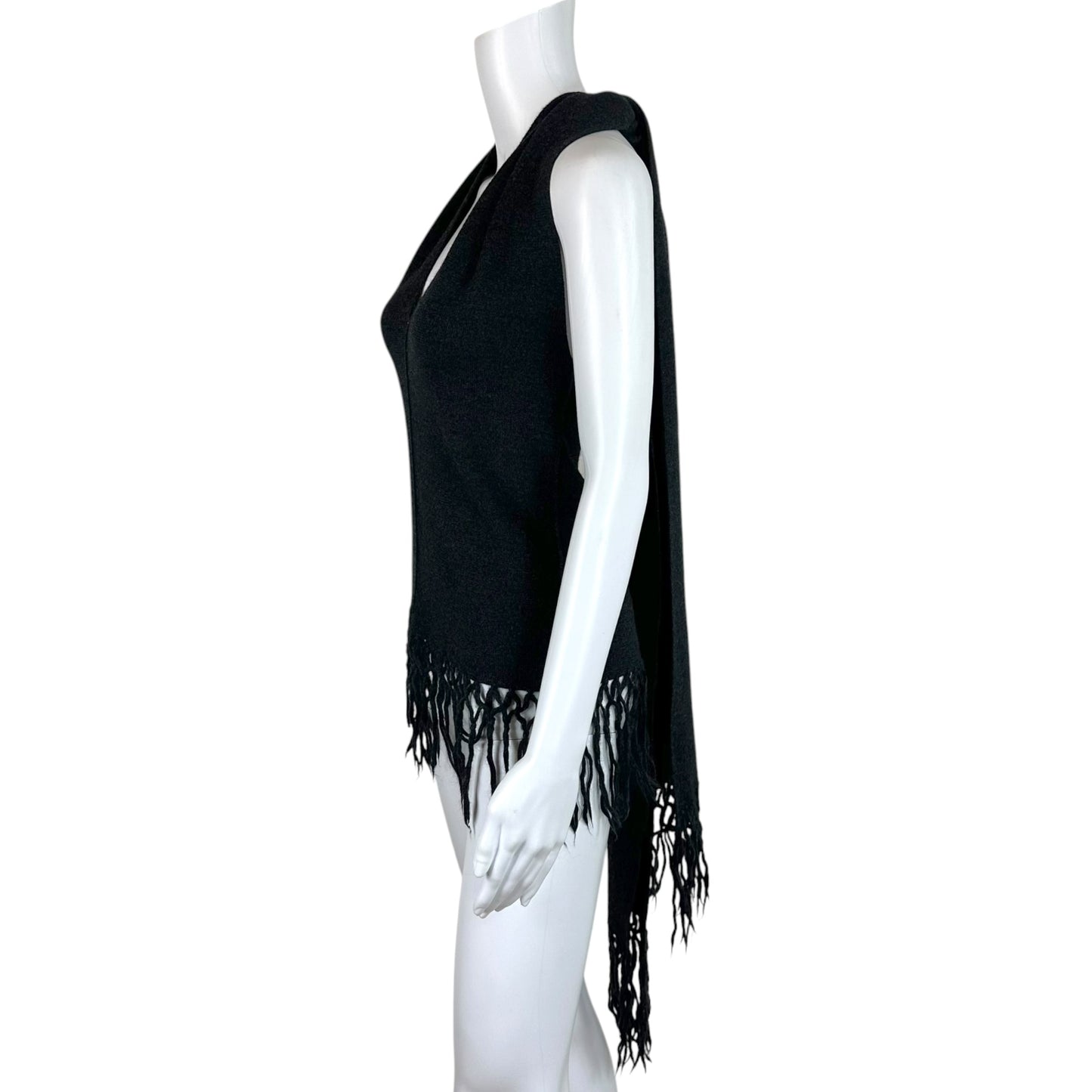 Jean Paul Gaultier Gray Knit Halter Top With Fringe Trim