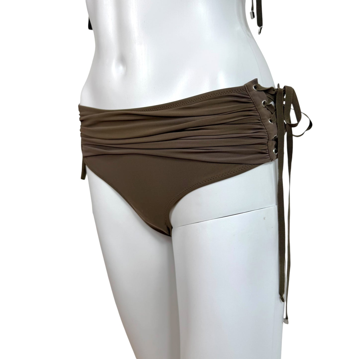 Jean Paul Gaultier x La Perla Brown Lace-Up Bikini Set