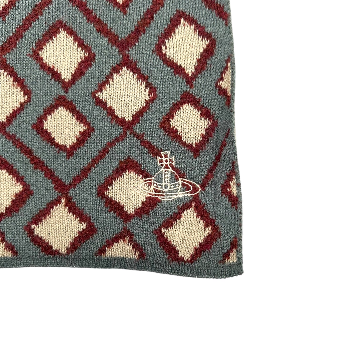 Vivienne Westwood Diamond Pattern Wool Scarf NEW