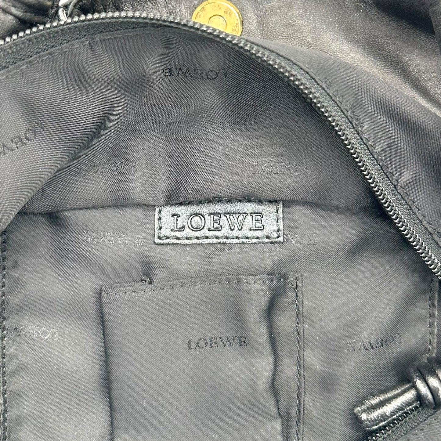 Loewe Black Logo Aire Hobo Bag