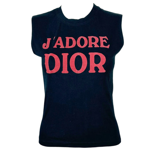 Christian Dior F/W 2002 Black & Red J'Adore Dior Tank