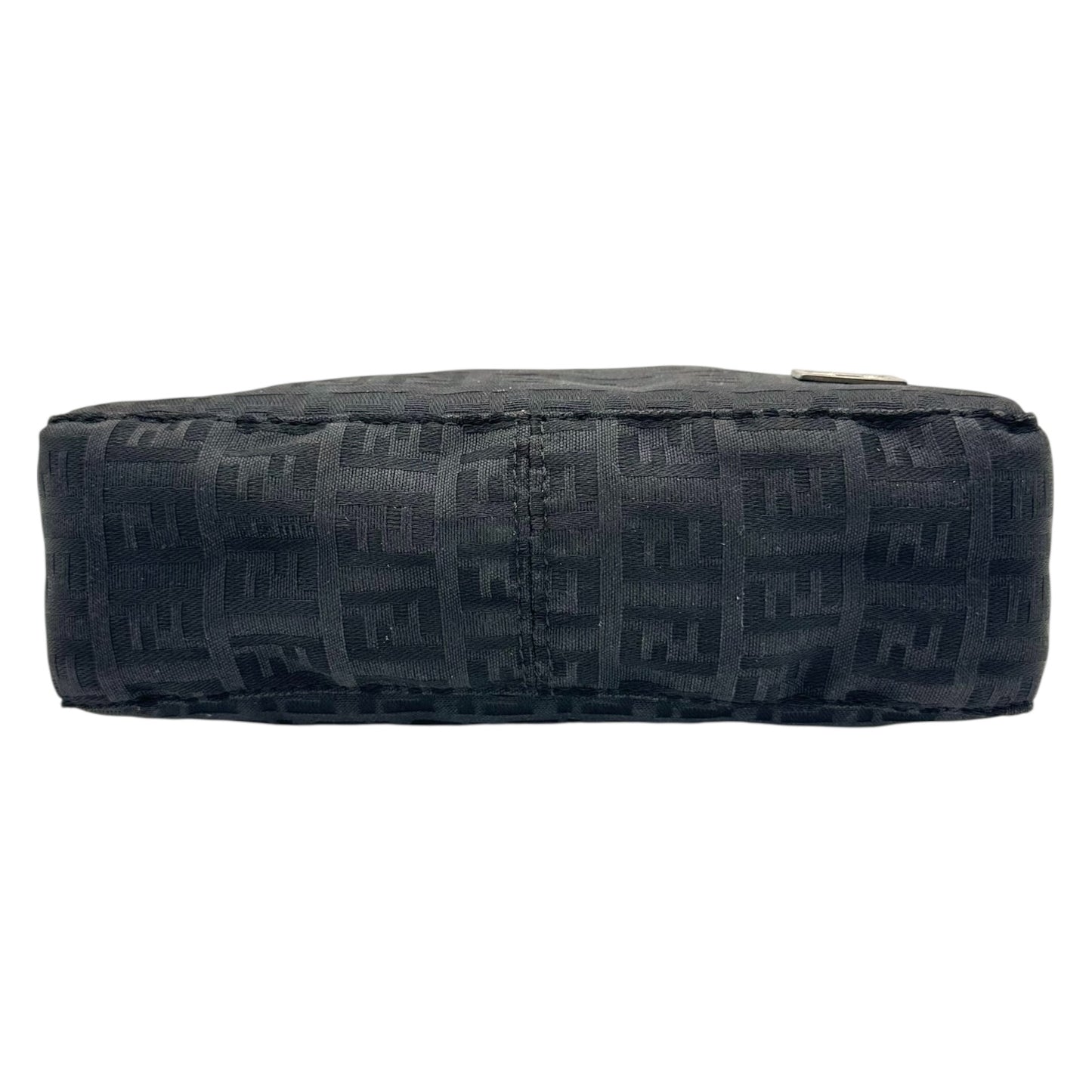 Fendi Black Zucchino Monogram Shoulder Pochette Bag