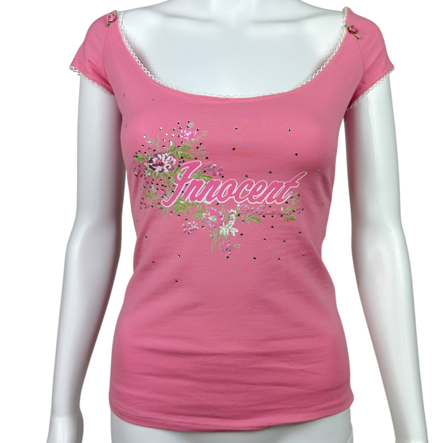 D&G Dolce & Gabbana Innocent Graphic Off the Shoulder T-Shirt - Outfit Repeater