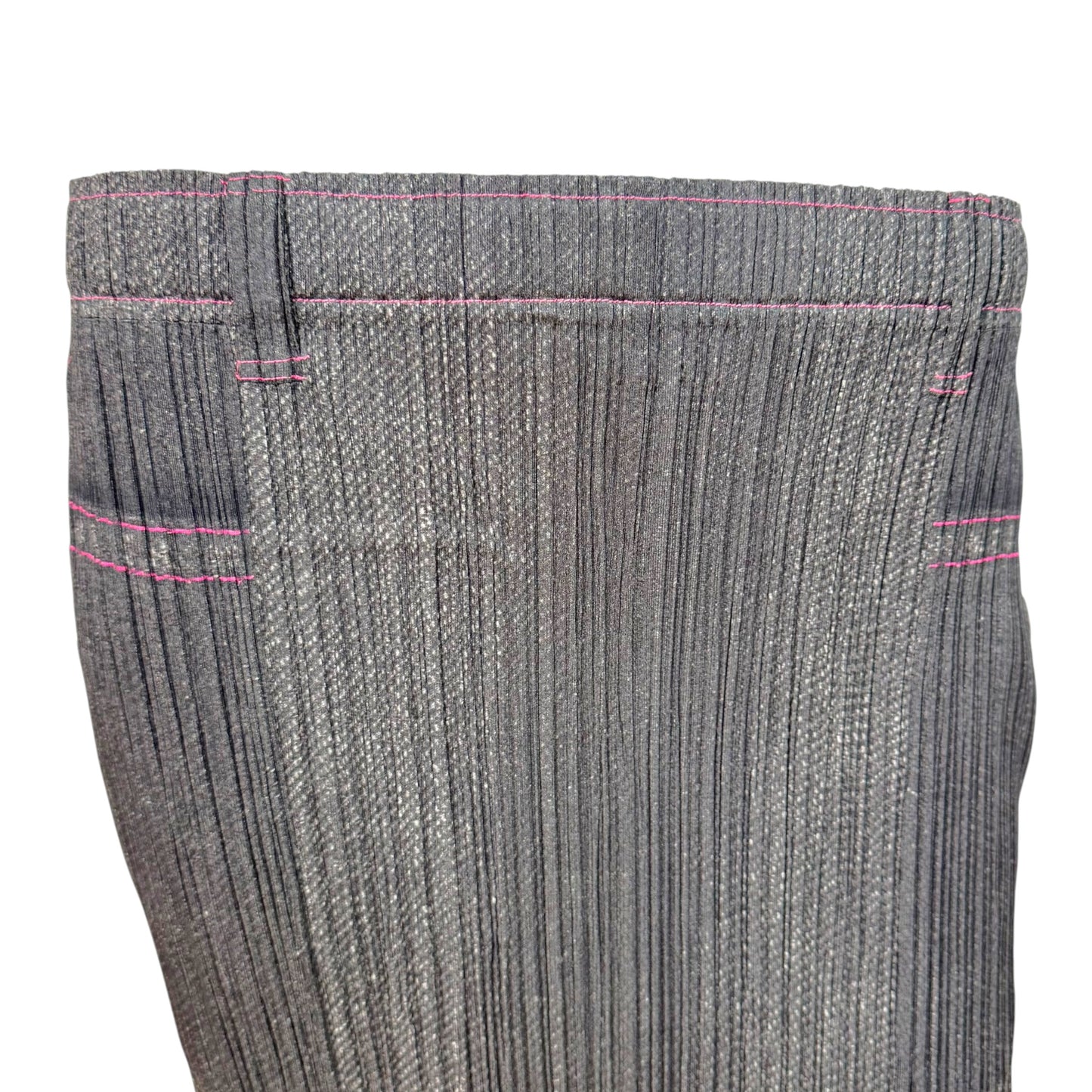 Issey Miyake Pleats Please Black Denim & Star Print Maxi Skirt Sz 2