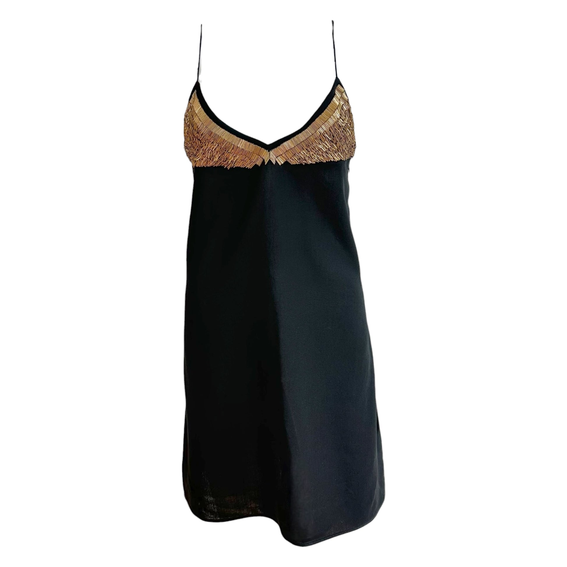Louis Vuitton Black Silk Wool Mini Shift Dress