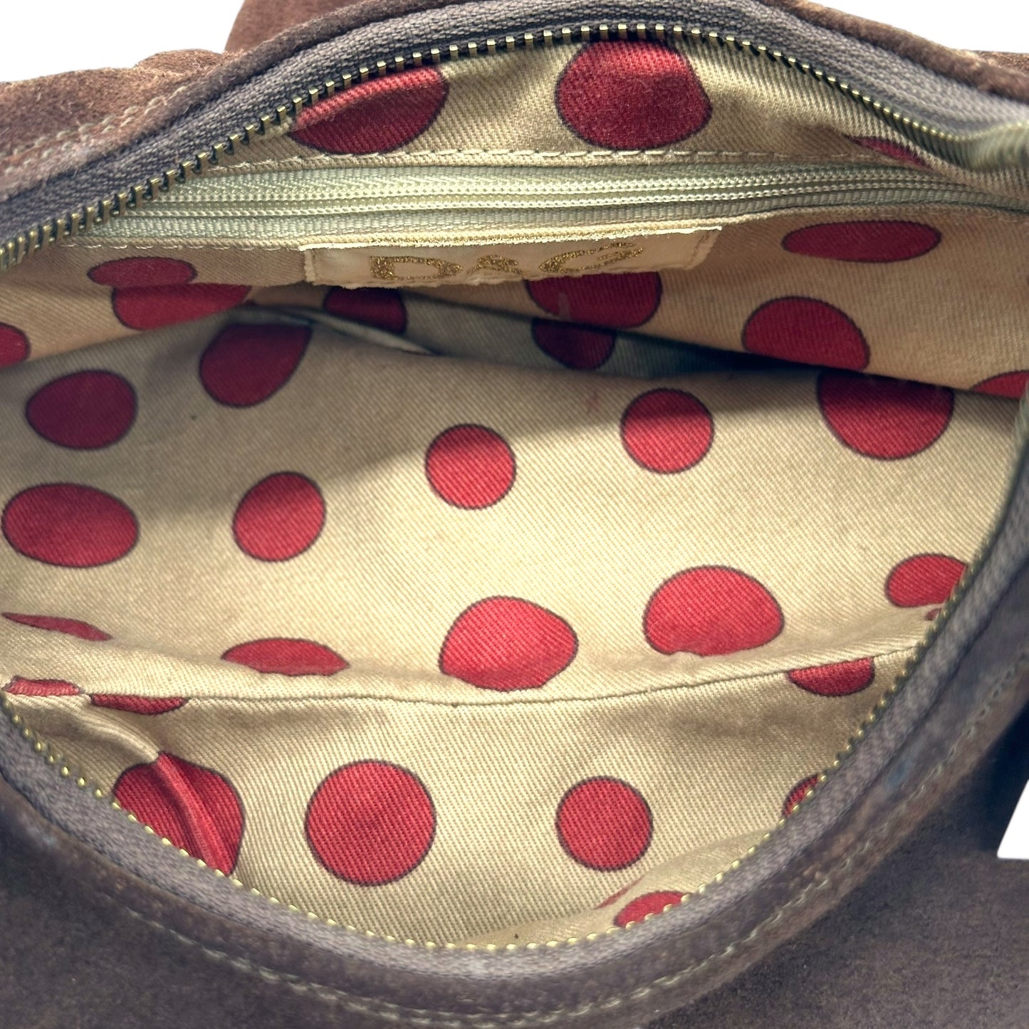 D&G Dolce & Gabbana Brown Suede Croissant Logo Shoulder Bag - Outfit Repeater