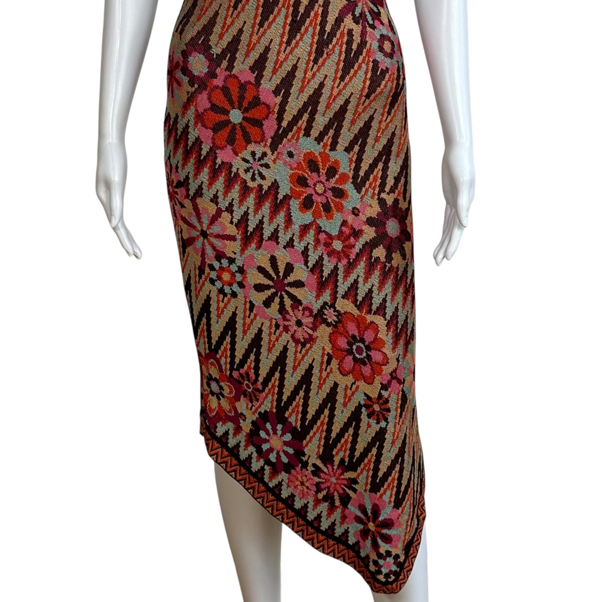 Missoni Multicolor Floral & Chevron Knit Maxi Dress