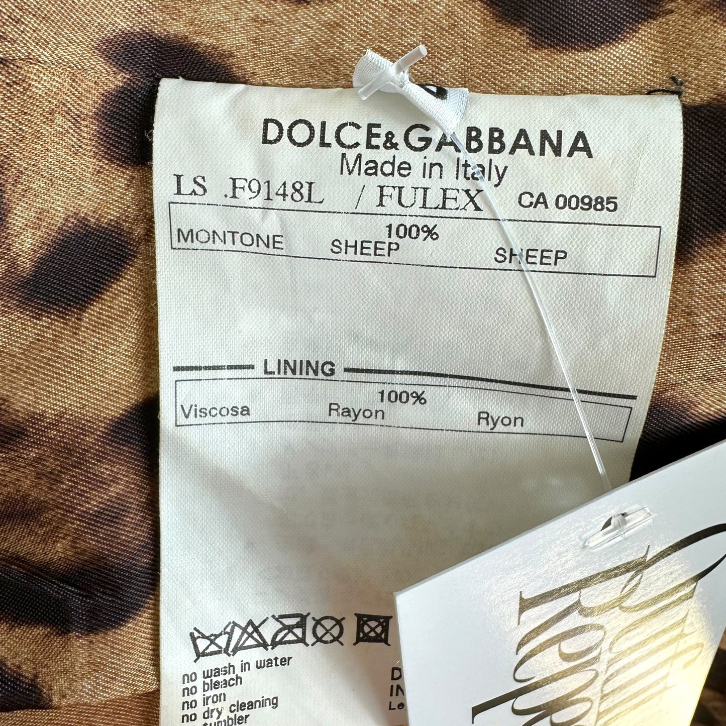 Dolce & Gabbana Black Logo Button Cuff Leather Jacket