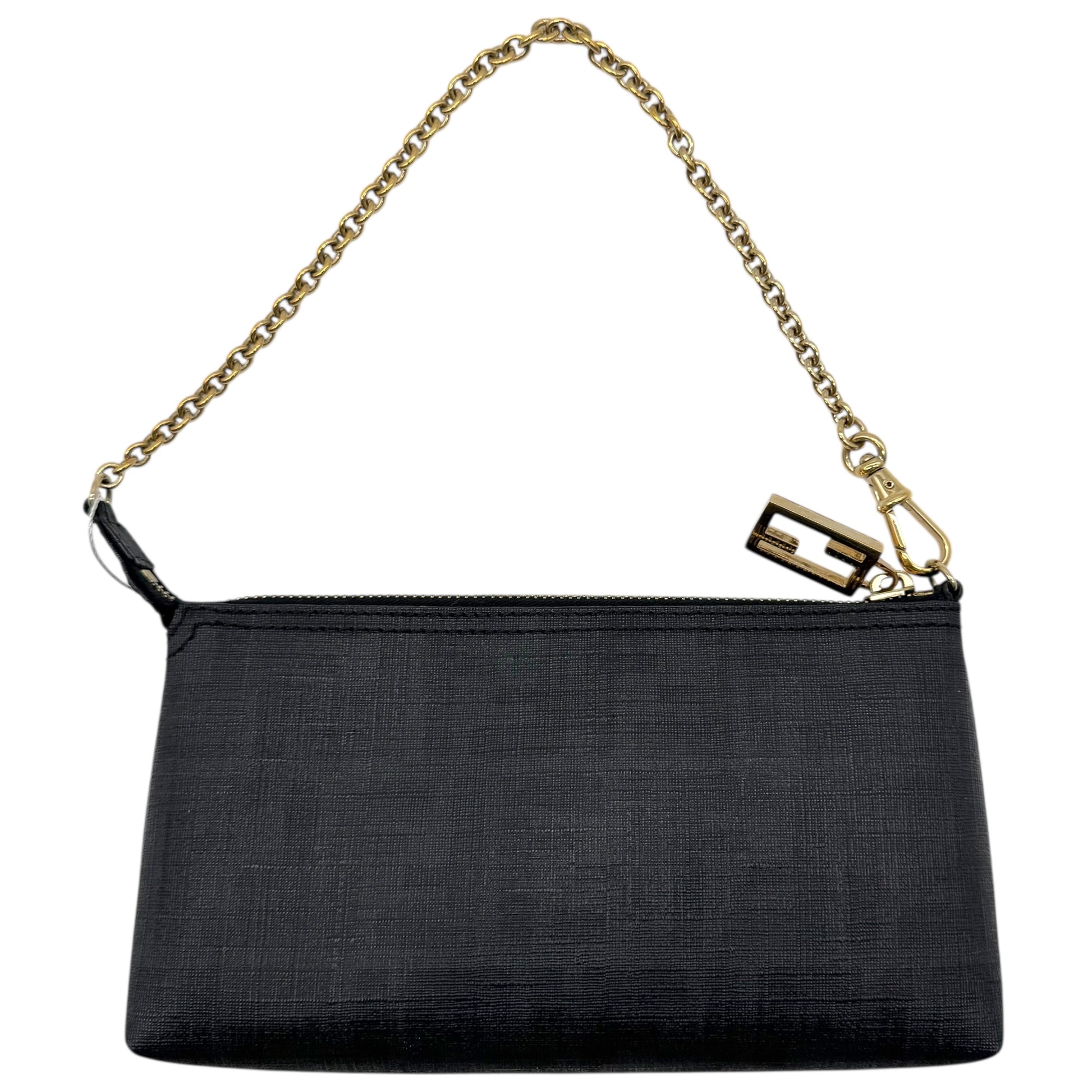 Fendi Black Zucca Monogram Coated Canvas Chain Strap Pochette - Outfit Repeater