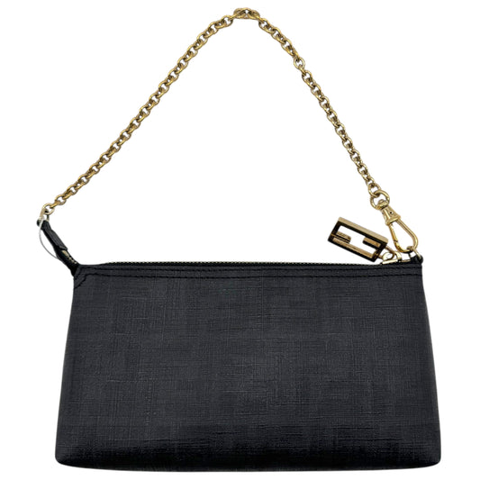 Fendi Black Zucca Monogram Coated Canvas Chain Strap Pochette - Outfit Repeater