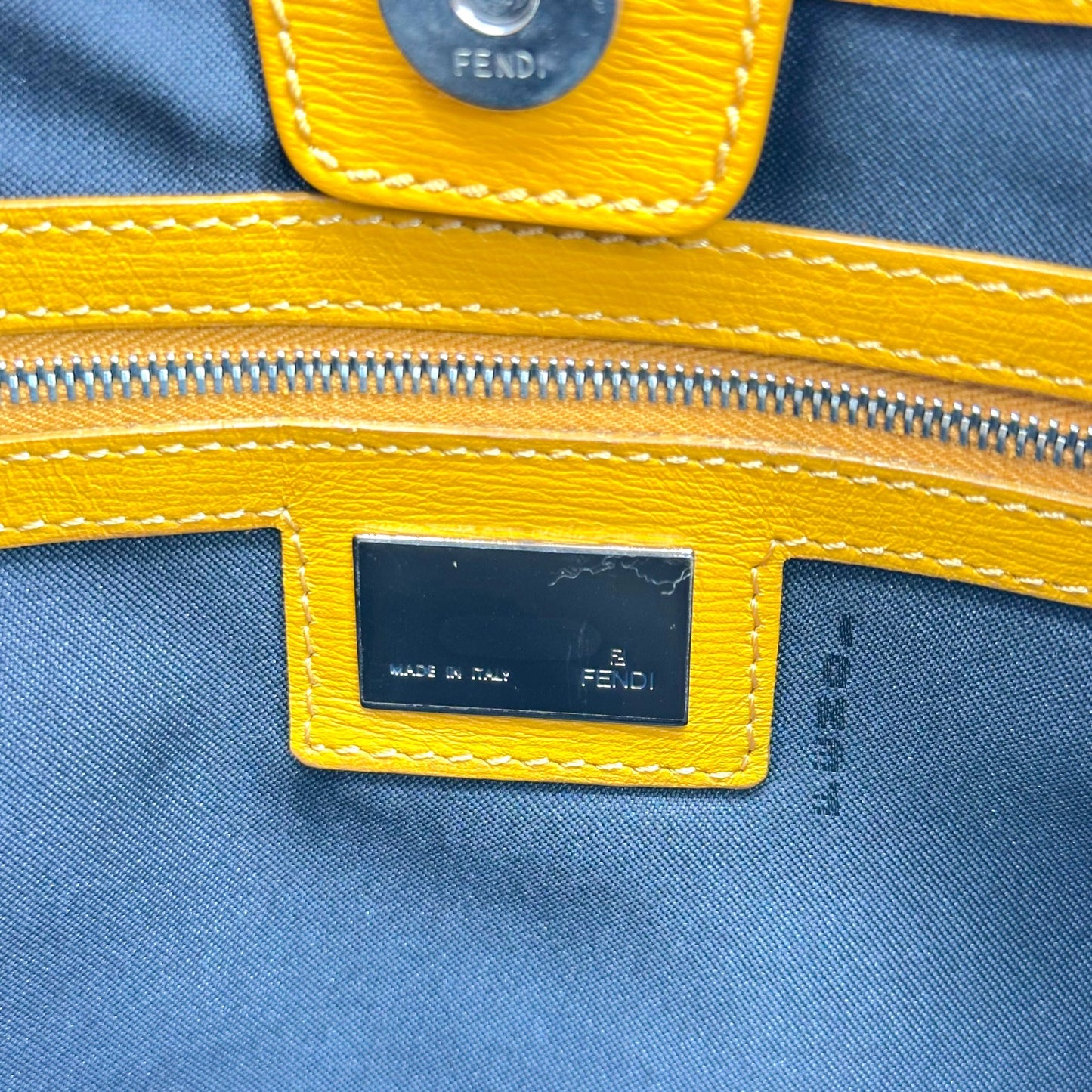 Fendi Brown Zebra Print & Mustard Yellow Hobo Shoulder Bag