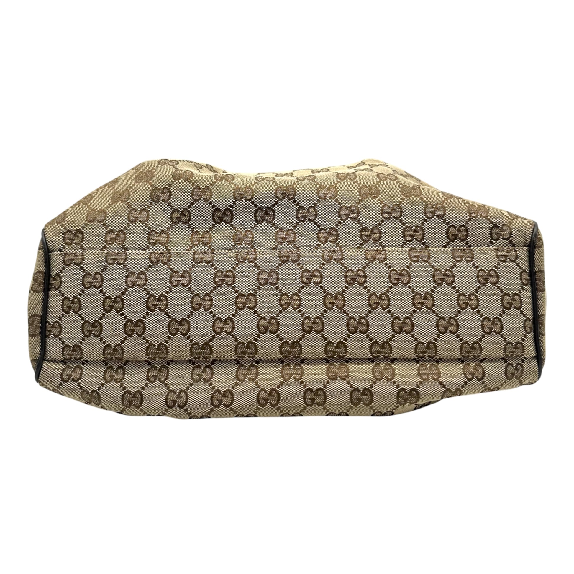 Gucci Tan Monogram Brown Leather Shoulder Bag