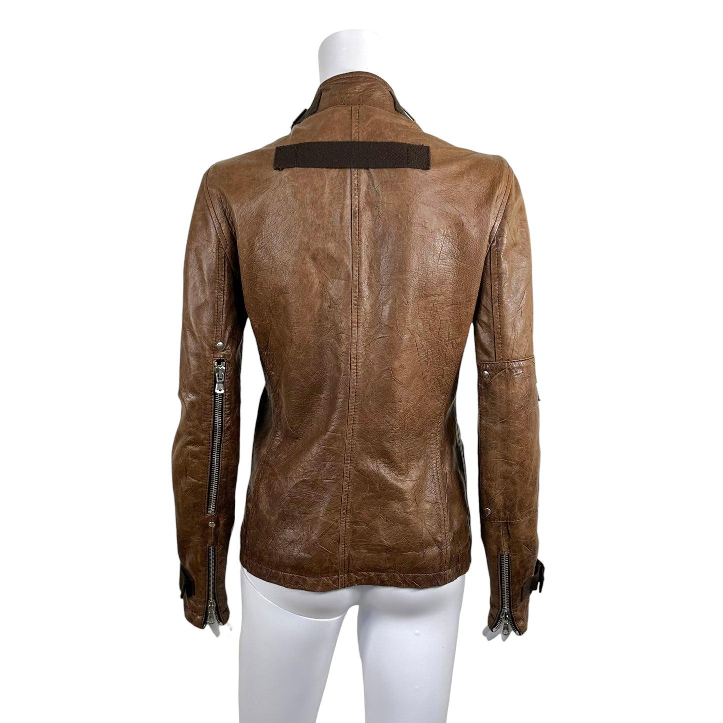 Dolce & Gabbana Brown Multi Zipper Leather Moto Jacket - Outfit Repeater