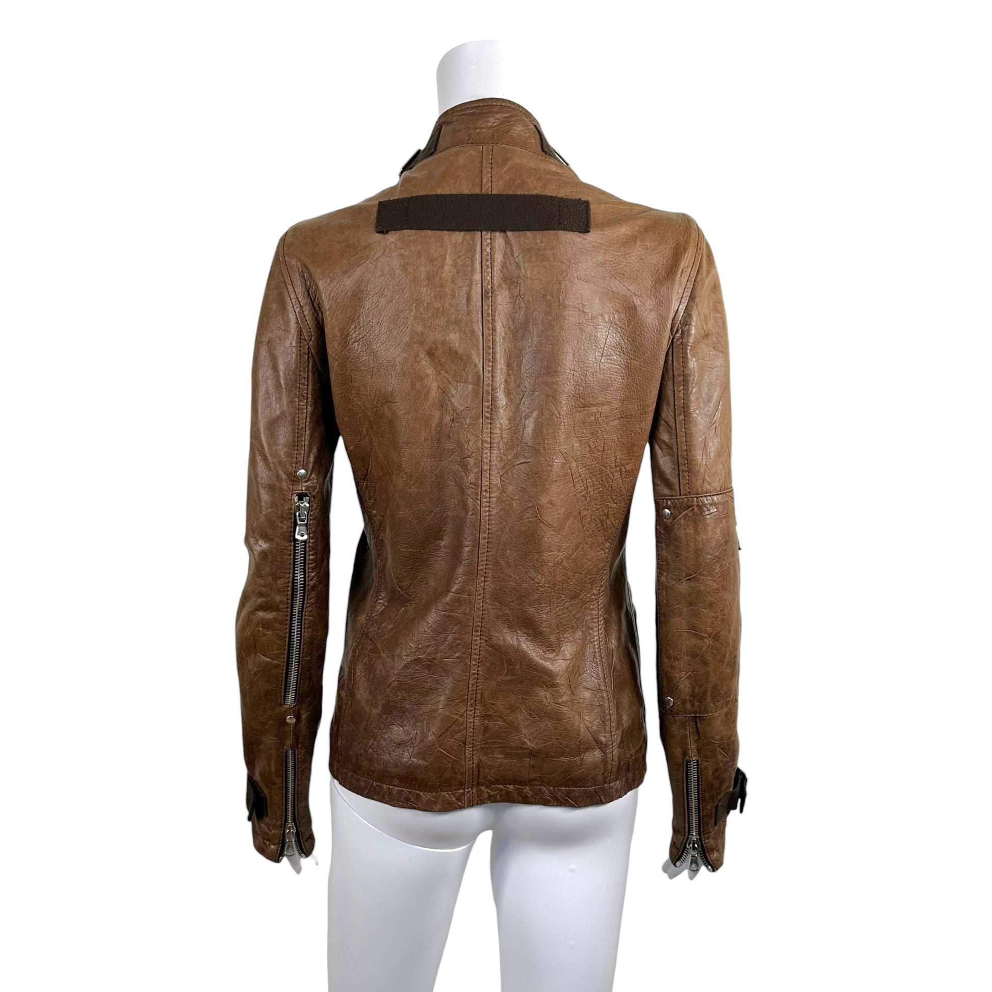 Dolce & Gabbana Brown Multi Zipper Leather Moto Jacket - Outfit Repeater