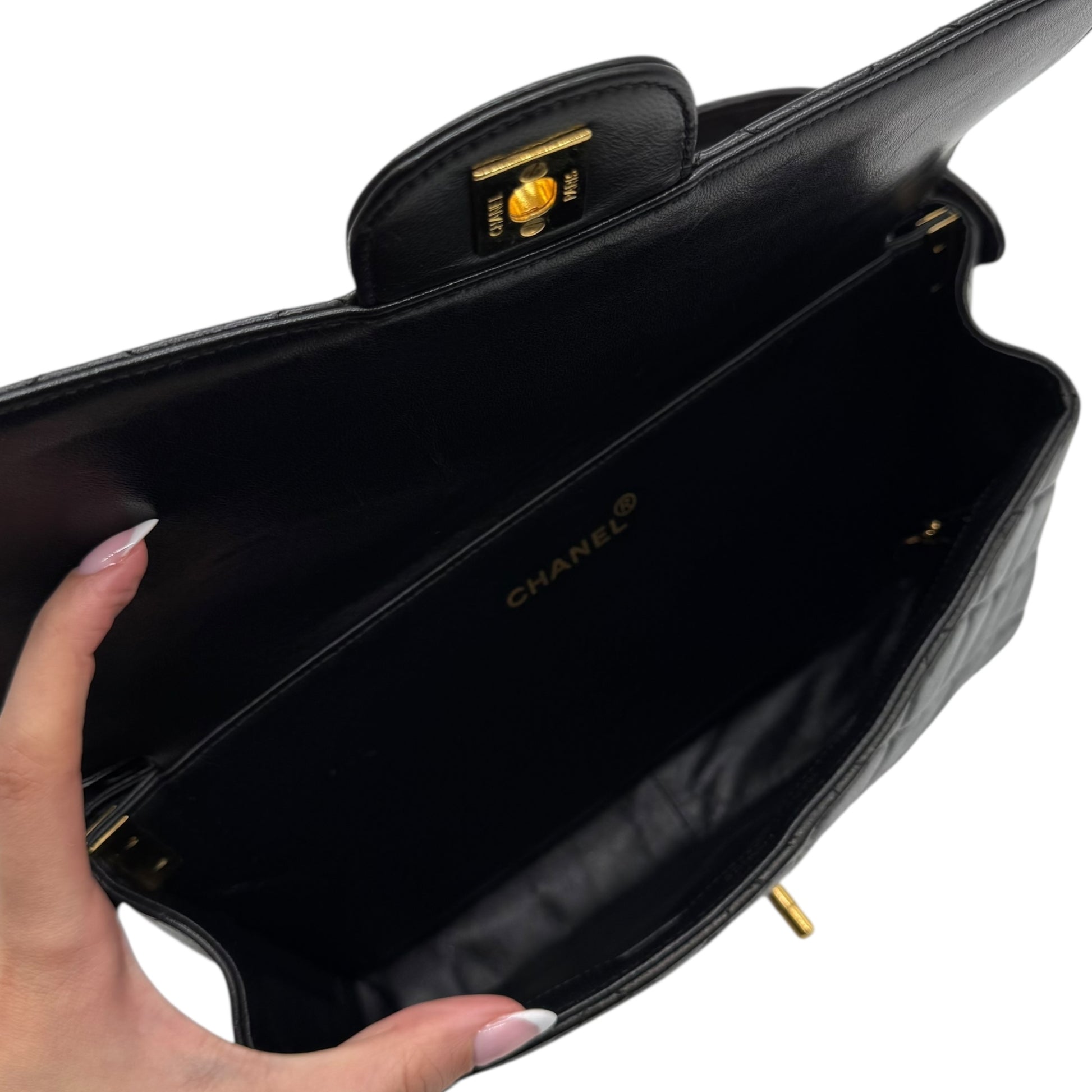 Chanel Black Matelasse Lambskin Medium Double Sided Flap Bag 1996-97 - Outfit Repeater