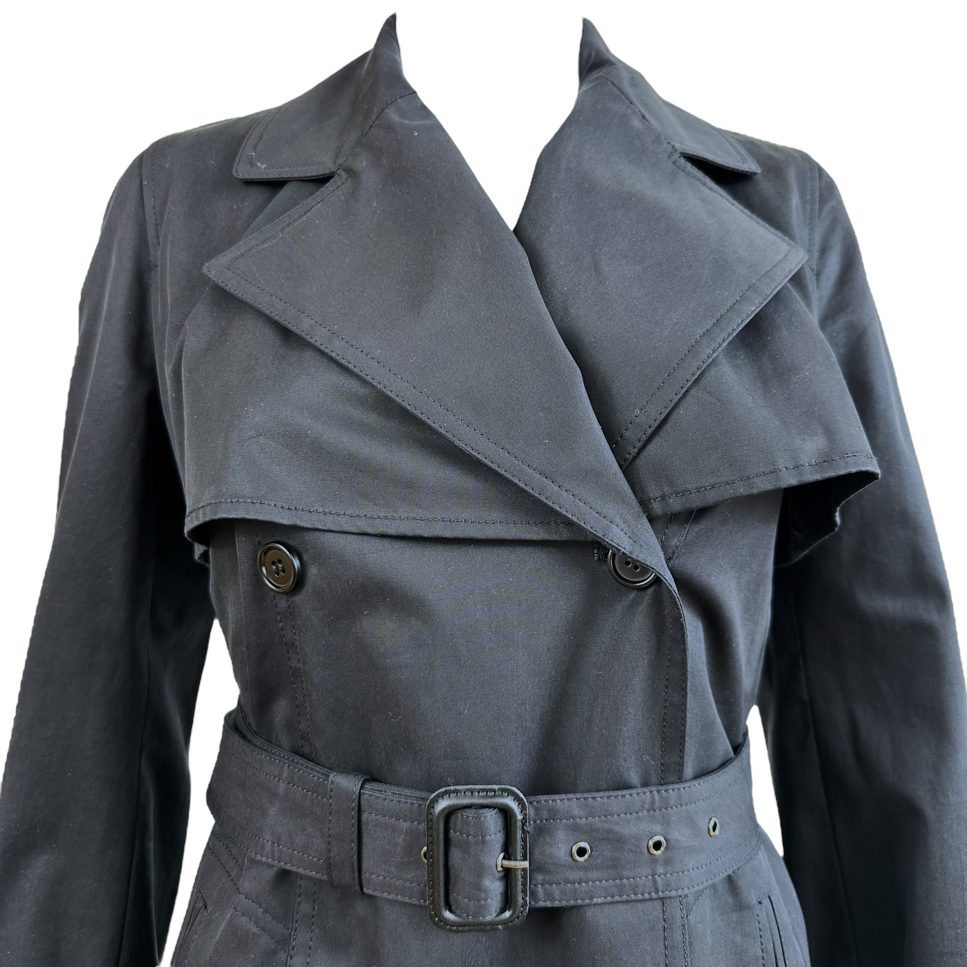 Dolce & Gabbana Black Lace Trim Trench Coat - Outfit Repeater