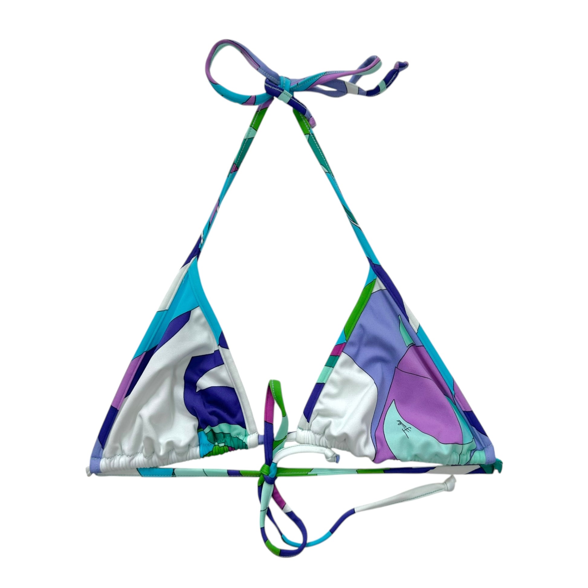 Emilio Pucci Printed Bikini Set Turquoise Purple Vintage