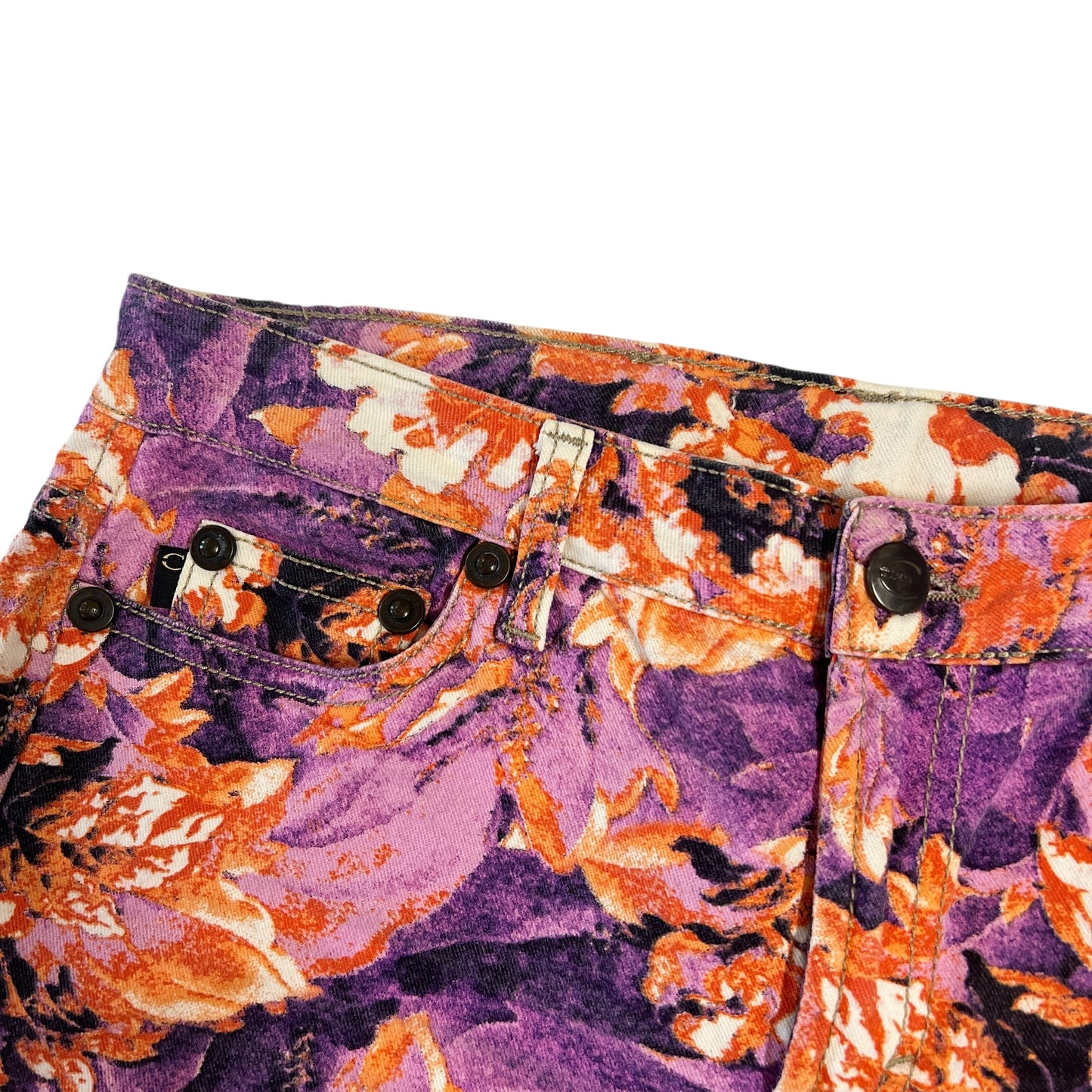 Just Cavalli by Roberto Cavalli Purple & Orange Floral Printe Jeans