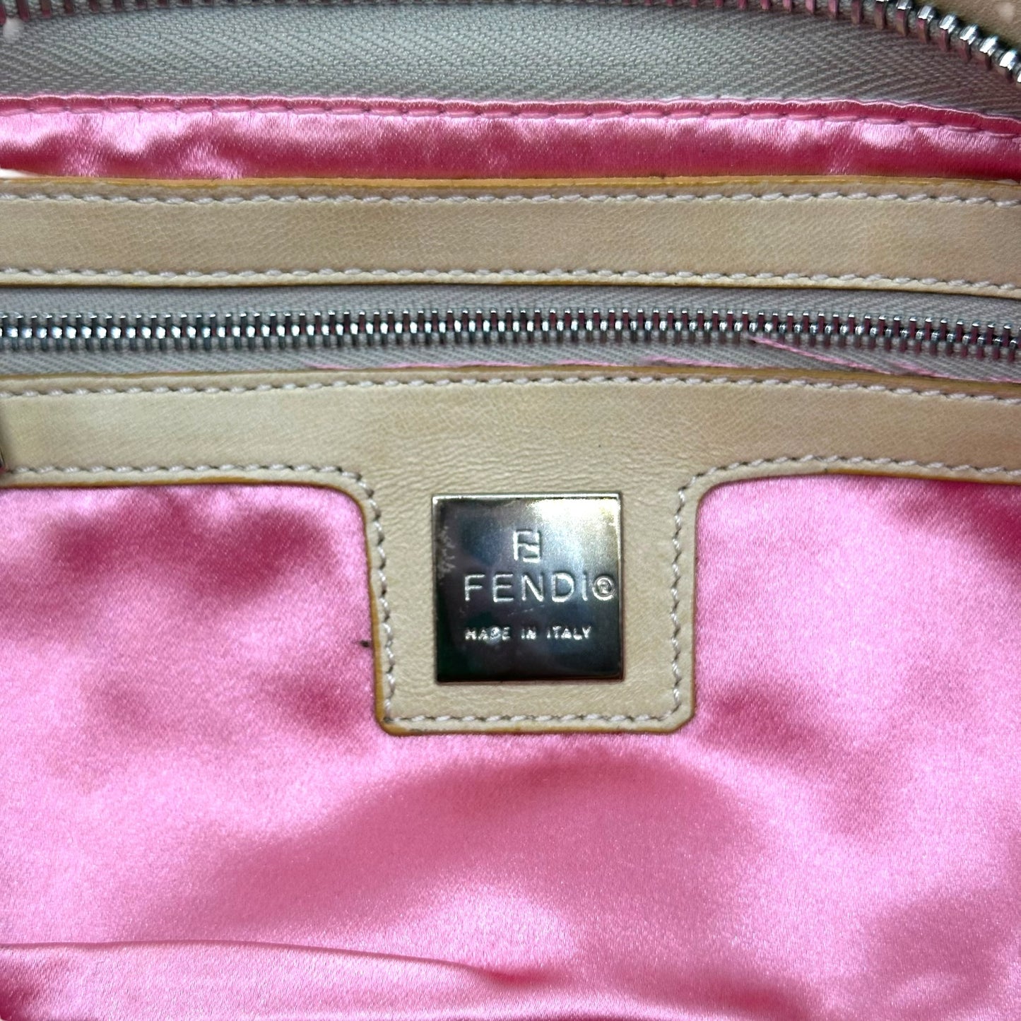 Fendi Pastel Painted Leather & Beaded Rhinestone Embellished Crossbody Baguette Bag