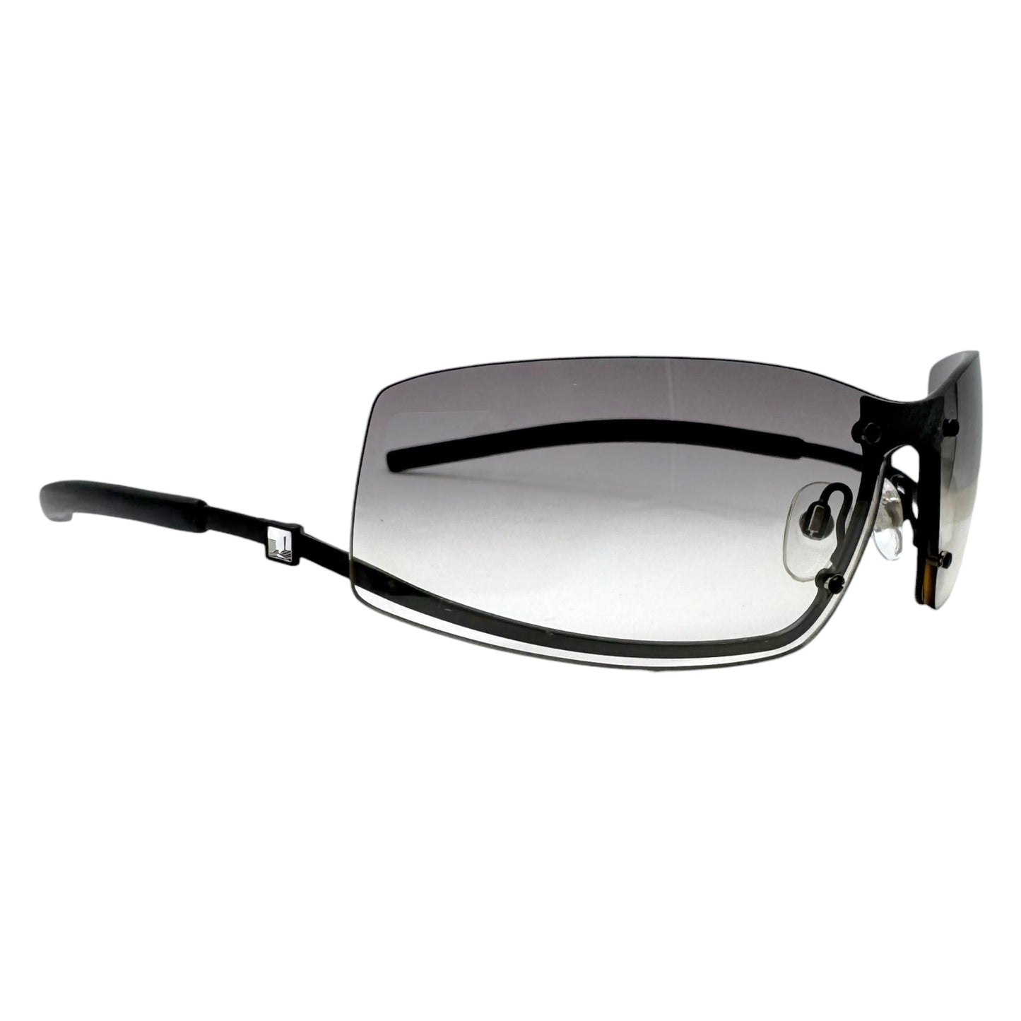 Chanel 4066-B Gray Gradient Lens Bottom Rim & Crystal Arm Wrap Sunglasses w/ Case