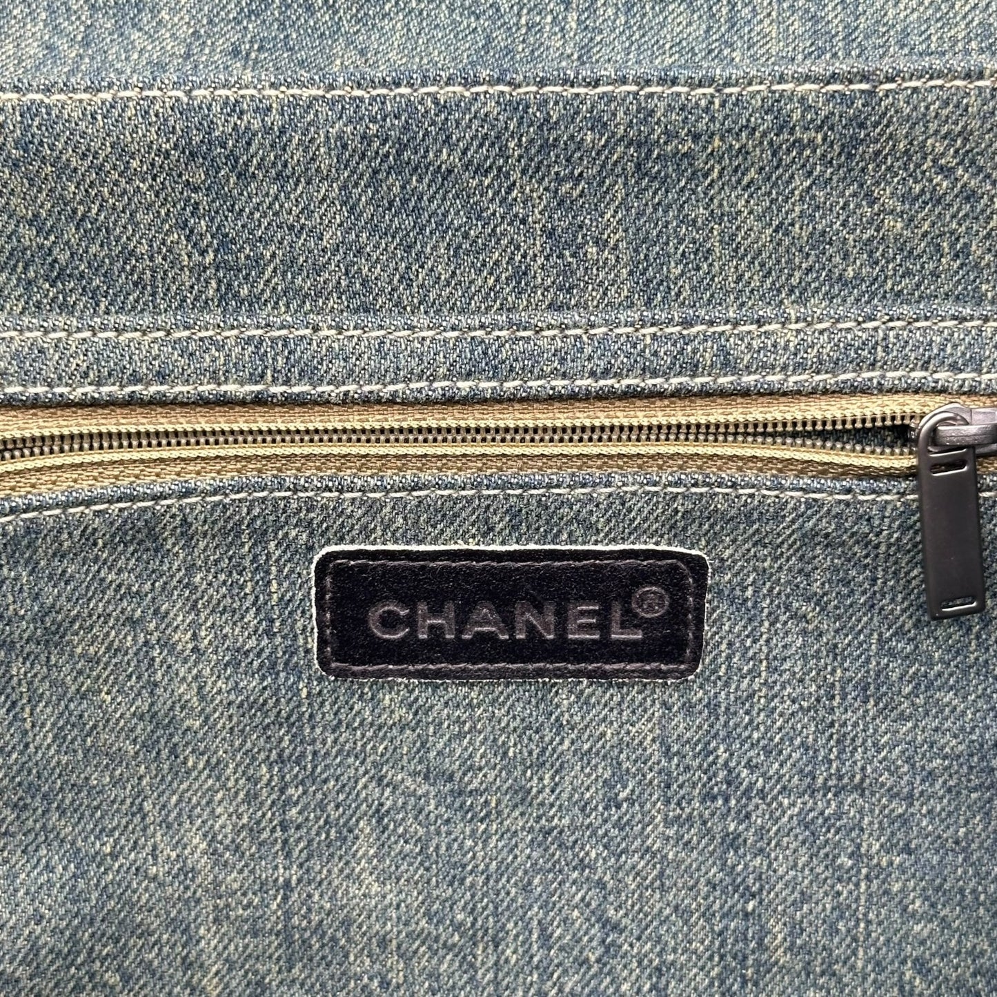 Chanel Denim & Leather Chocolate Bar Accordion Bag 2000-02