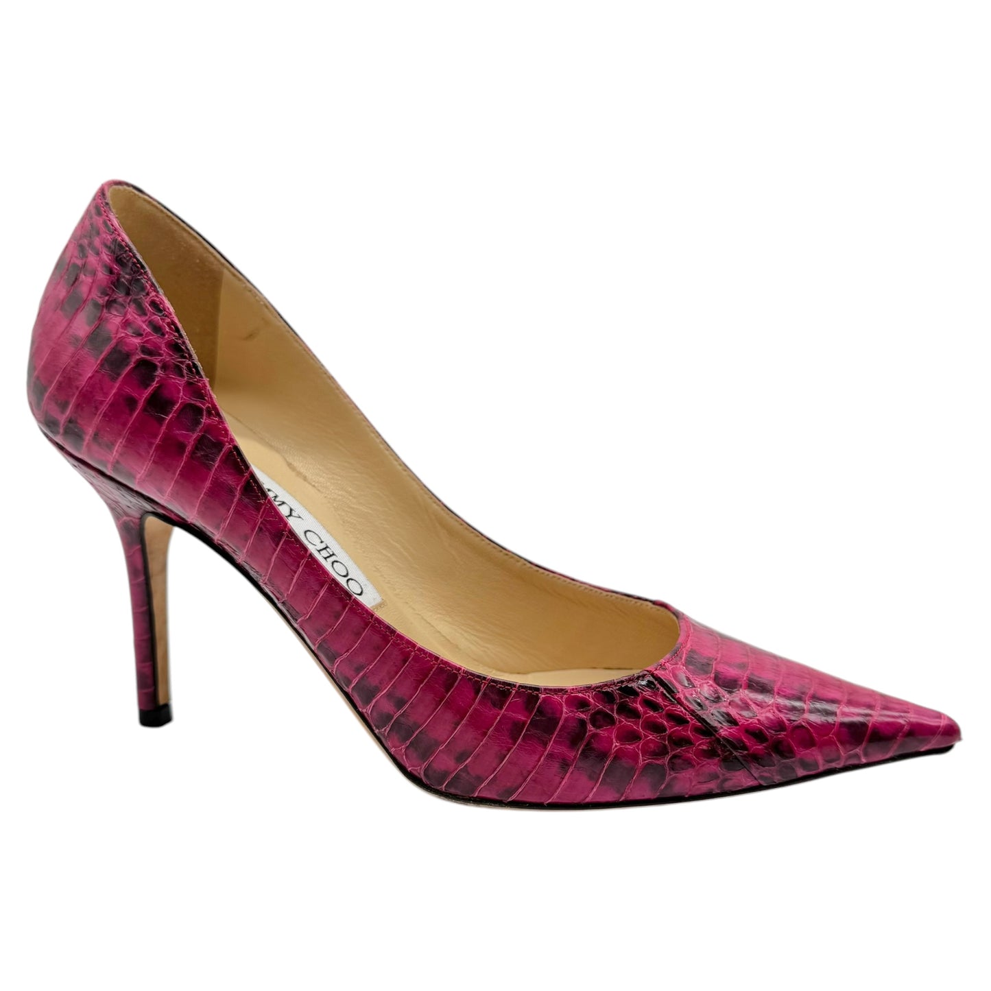 Jimmy Choo Pink Black Python Pointed Toe Heels