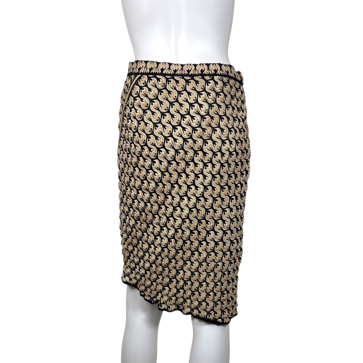 Missoni Black & Beige Knit Asymmetrical Top & Skirt Set