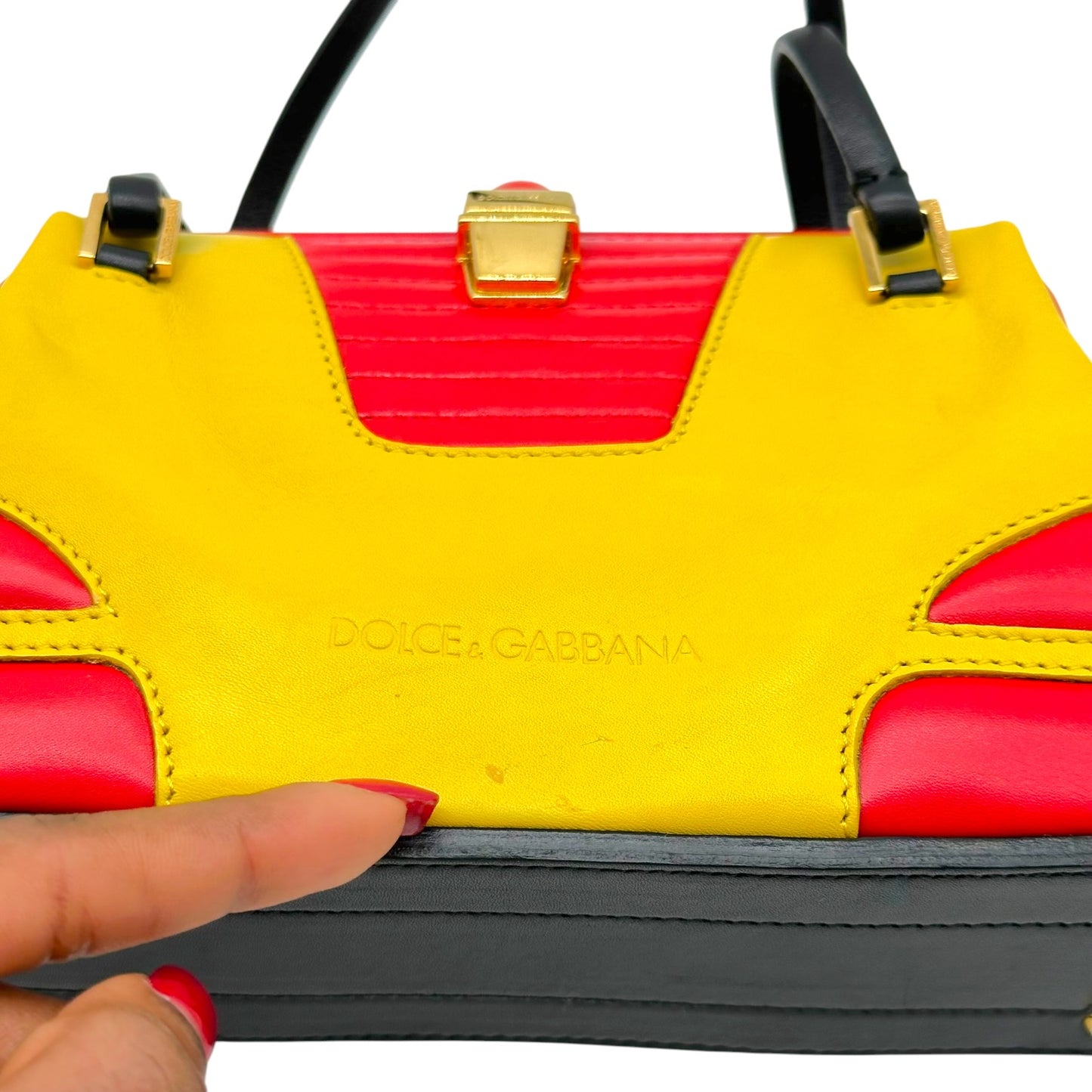 Dolce & Gabbana Red & Yellow Leather Mini Bag