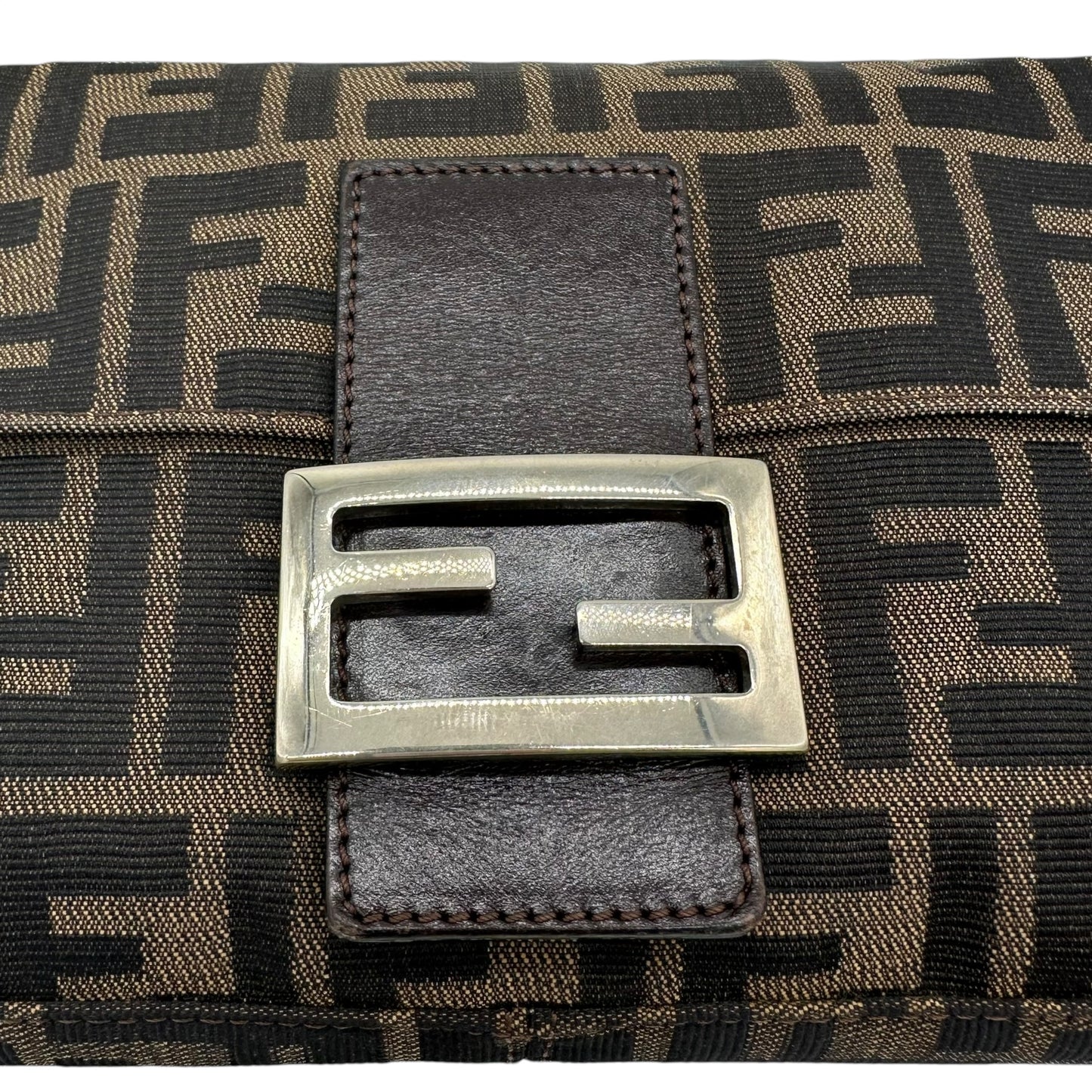 Fendi Brown Zucca Monogram Baguette Bag - Outfit Repeater