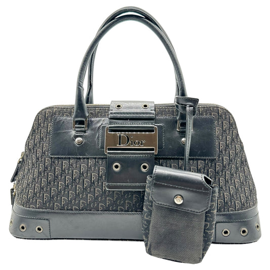 Christian Dior Black Trotter Monogram Street Chic Bowler Bag