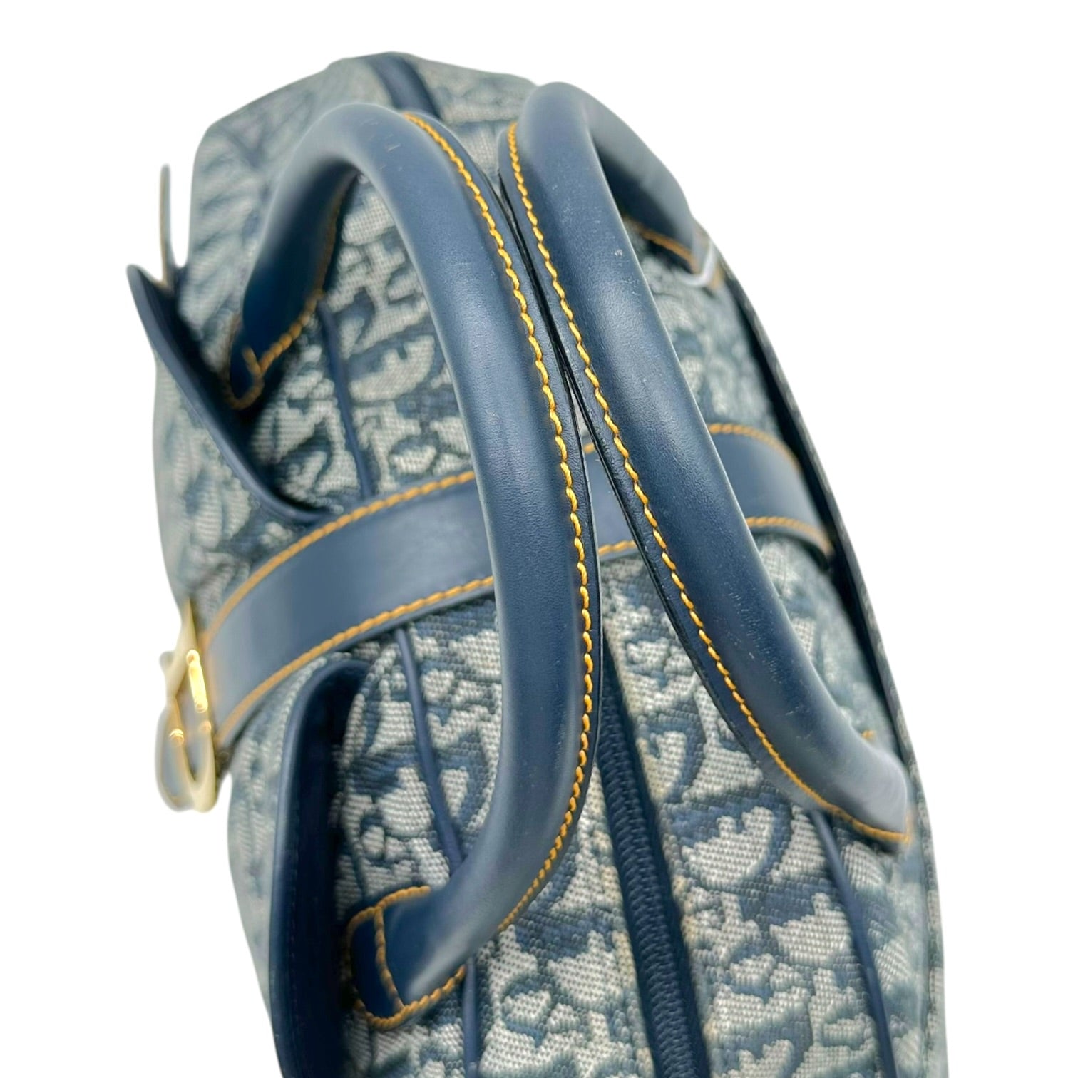 Christian Dior Bowler Bag Navy Blue Trotter Monogram