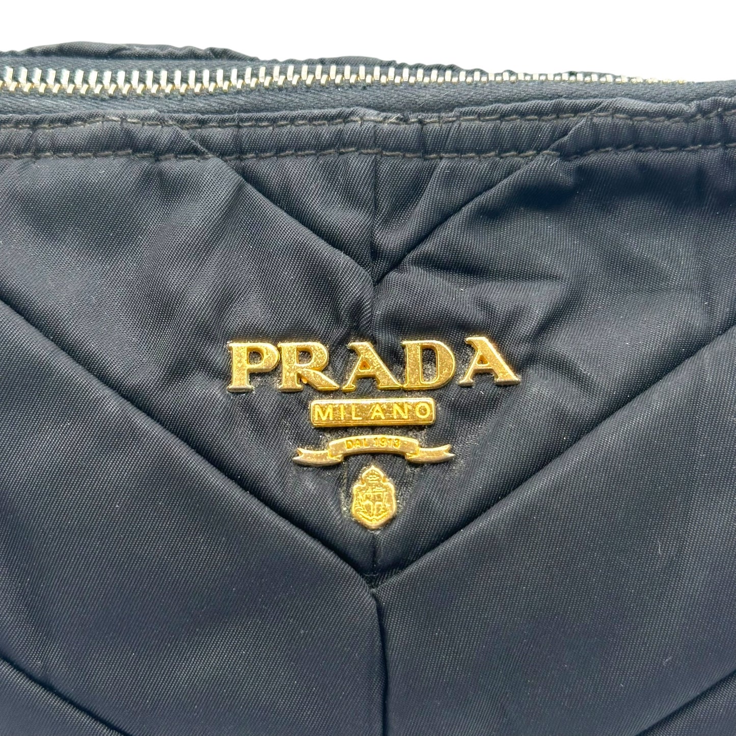 Prada Black & Gold Nylon Quilted Mini Bag - Outfit Repeater