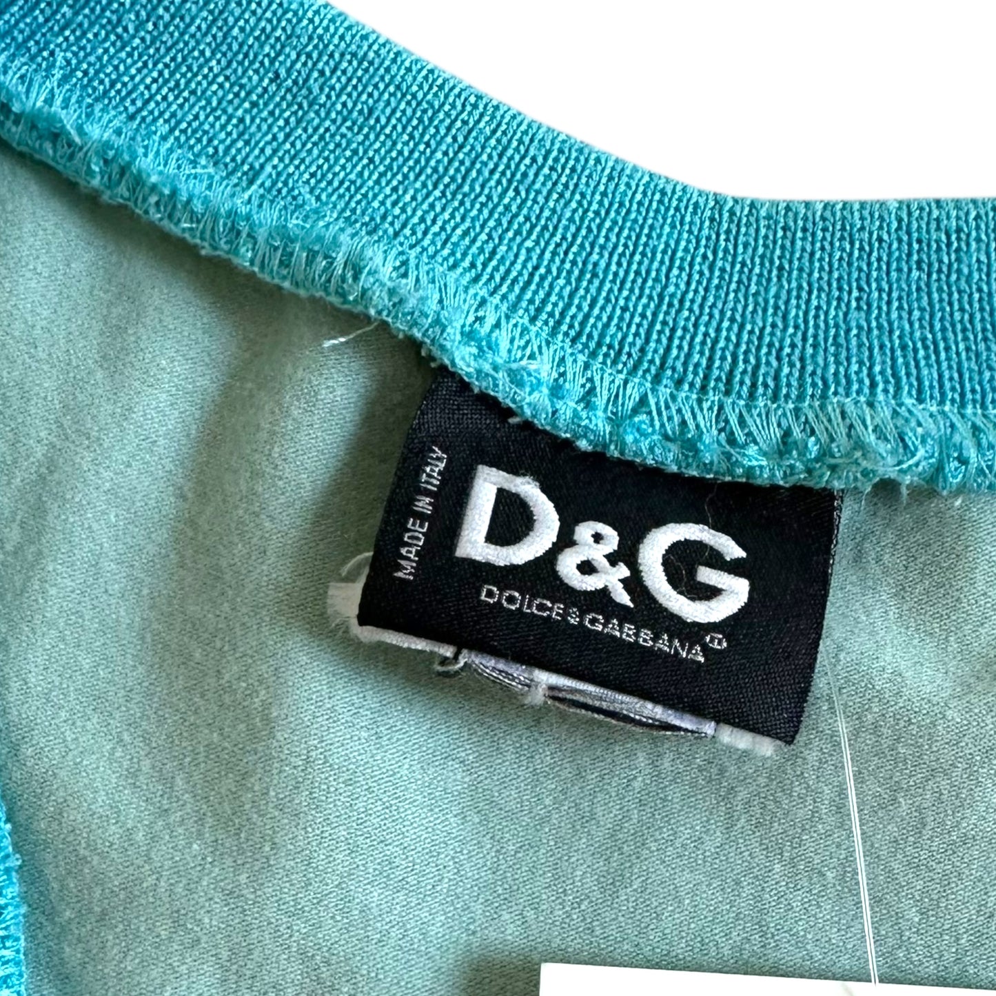 D&G Dolce and Gabbana Blue Logo Tank Top