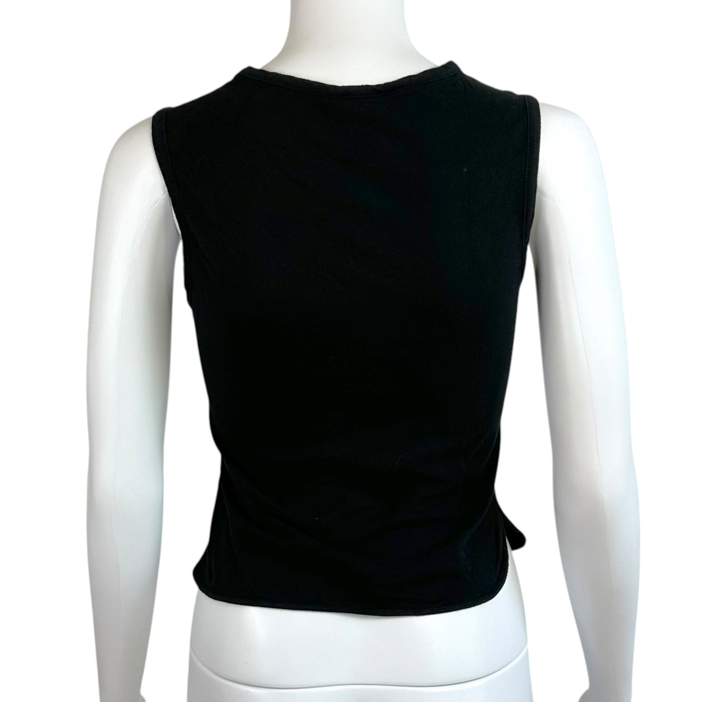 Dolce & Gabbana Black Red Leather Eagle Tank Top