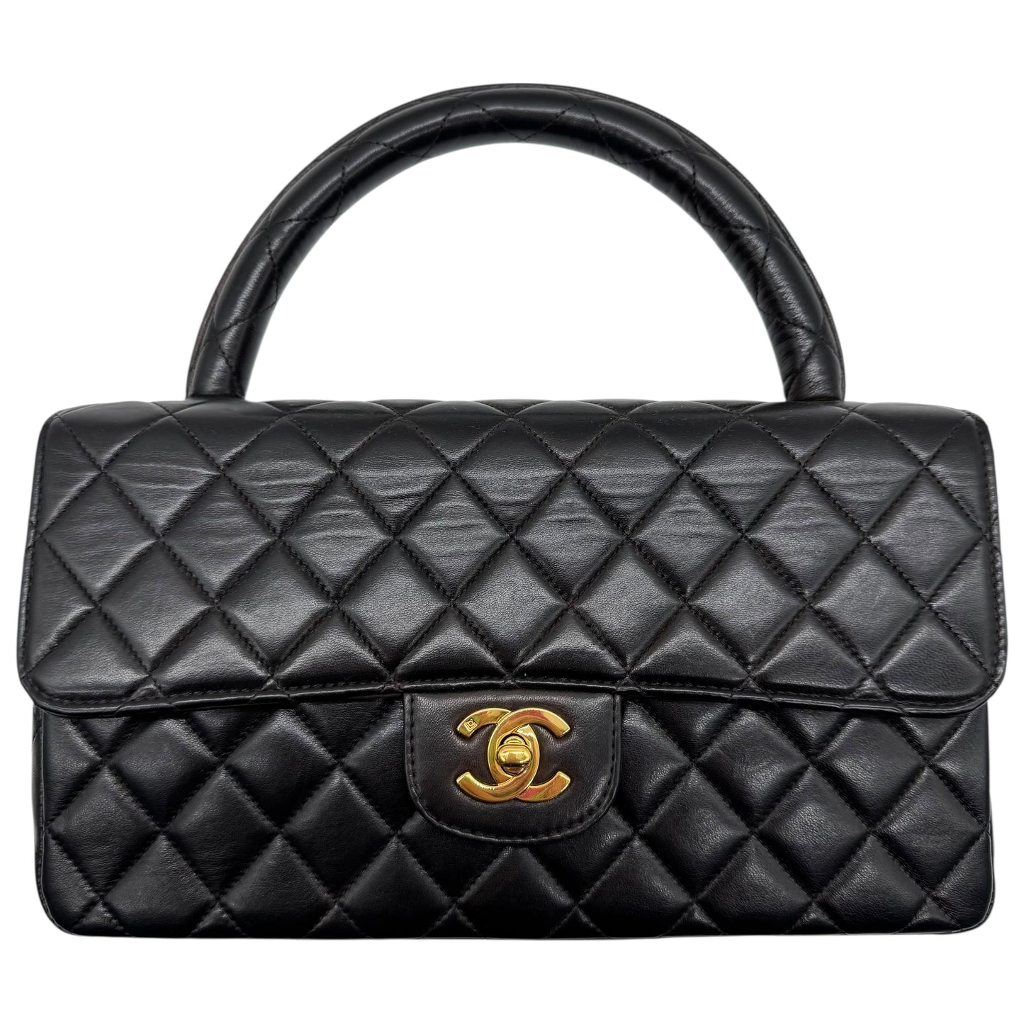 Chanel Black Matelasse Lambskin Kelly Top-Handle Parent Bag 1994-1996 - Outfit Repeater