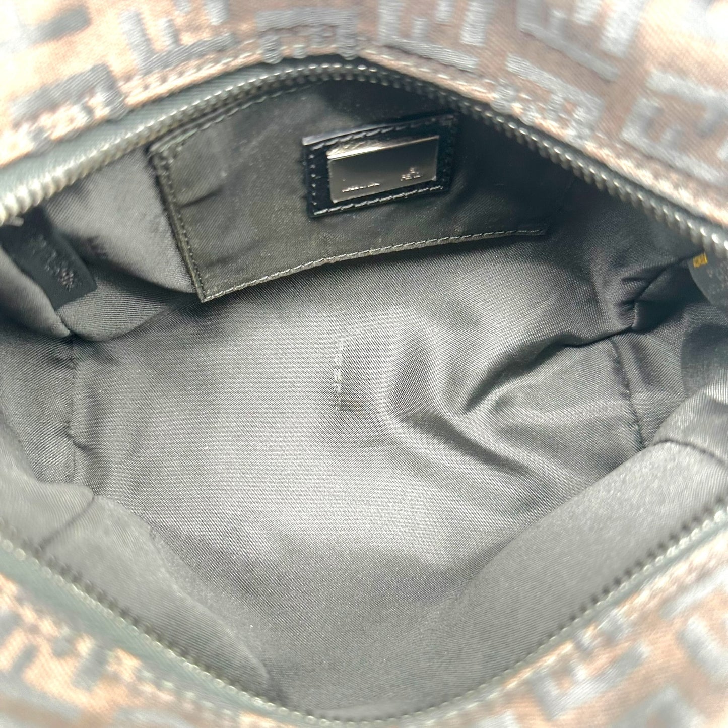 Fendi Brown & Black Zucchino Monogram Top Handle Square Pochette Bag