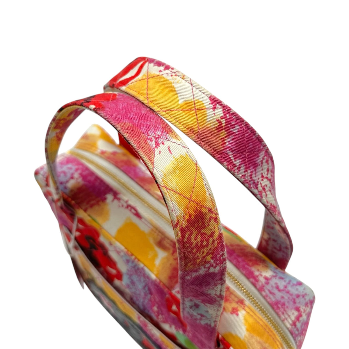 Chanel Top Handle Handbag Multicolor Camellia Floral