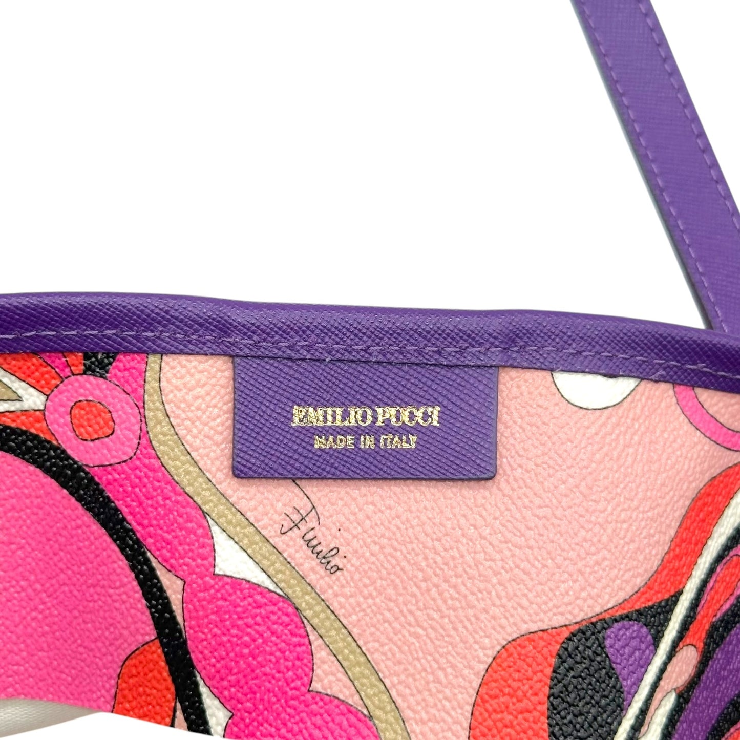 Emilio Pucci Small Canvas Tote Bag Pink Purple Print