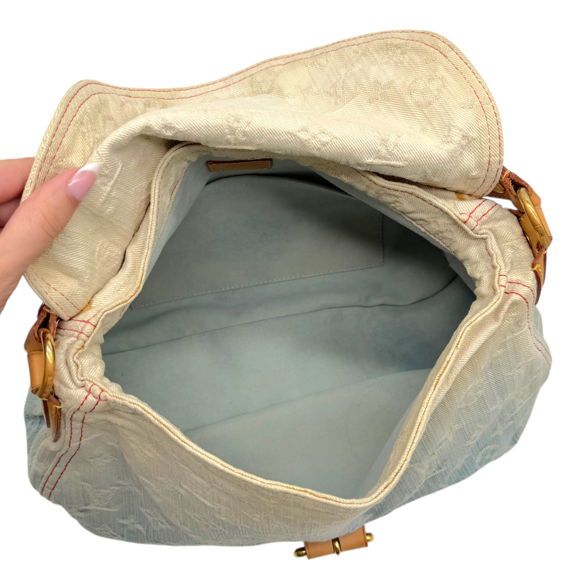 Louis Vuitton Blue Denim Monogram Ombre Sunshine Bag - Outfit Repeater