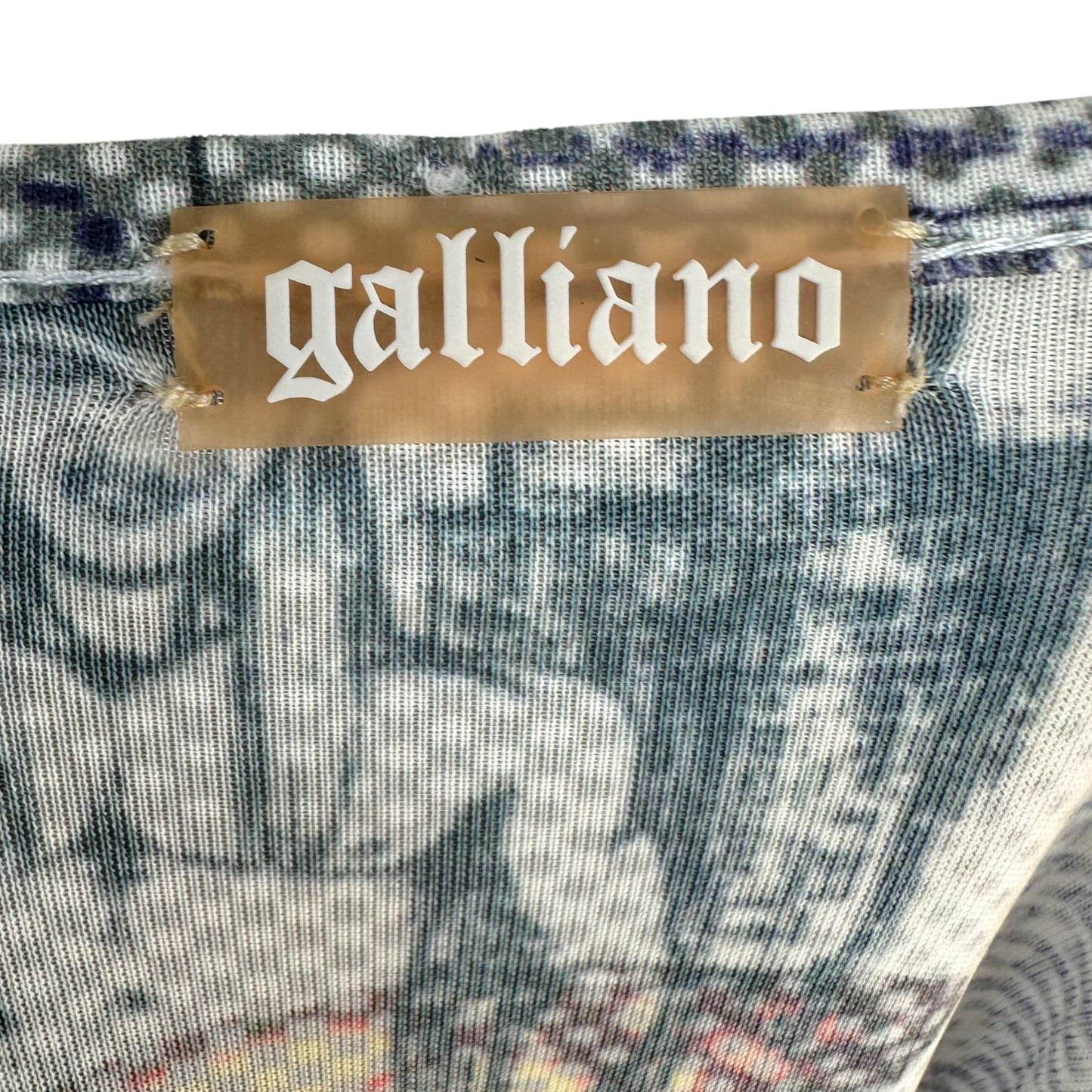 Galliano Gazette Butterfly & Newsprint Blouse Top