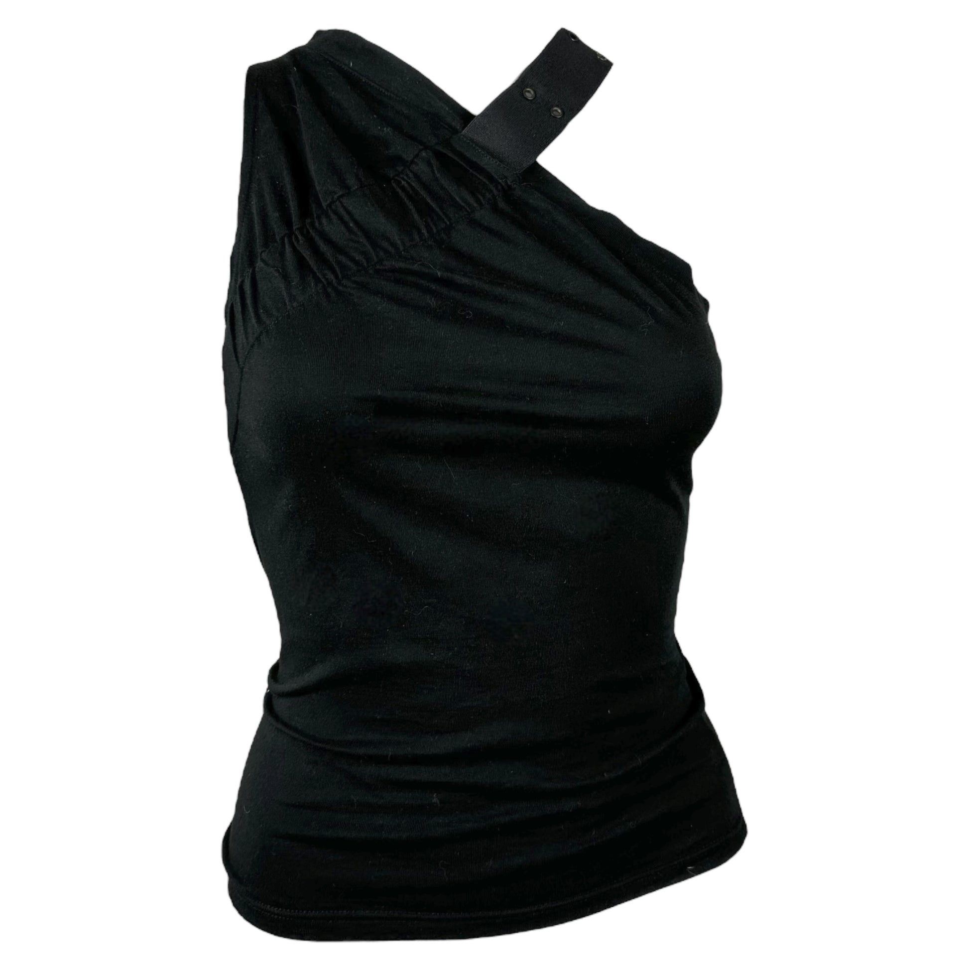 Christian Dior S/S 2002 Black Asymmetrical Strap Tank - Outfit Repeater