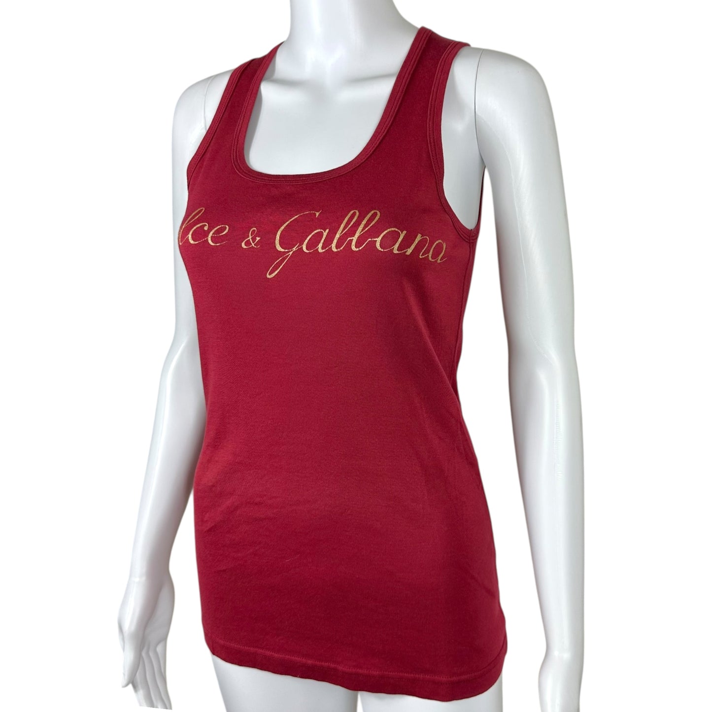 Dolce & Gabbana Pink & Gold Logo Tank - Outfit Repeater